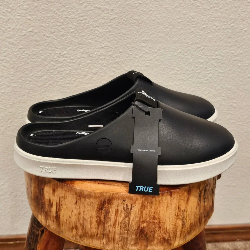 TRUE Linkswear Dead Golfer All Day Clog Black White‎ Mens 7 Womens 9 NEW